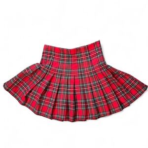 Red Plaid Women's Skirt